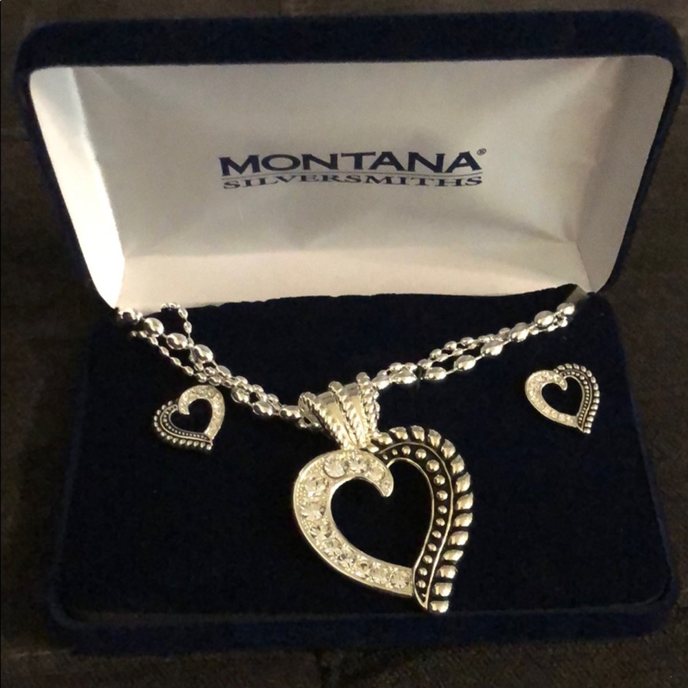 Brand new heart rope necklace and earrings